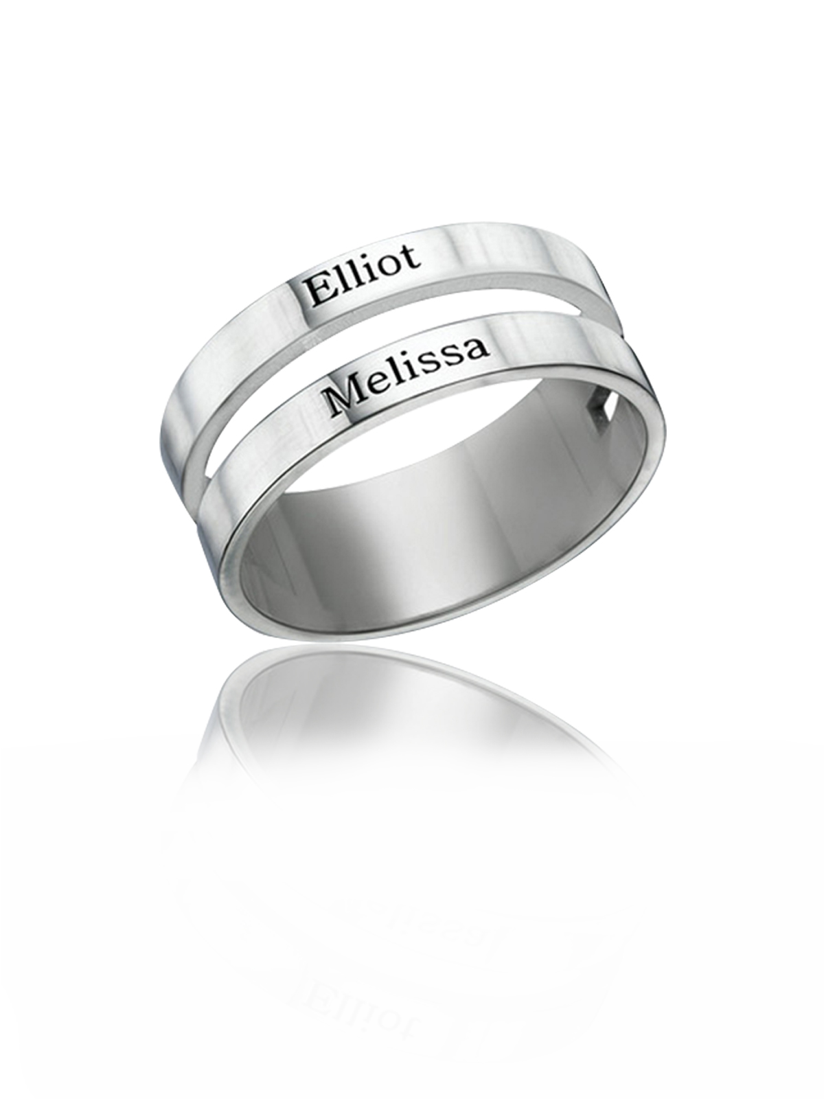Personalized Two Name Ring
