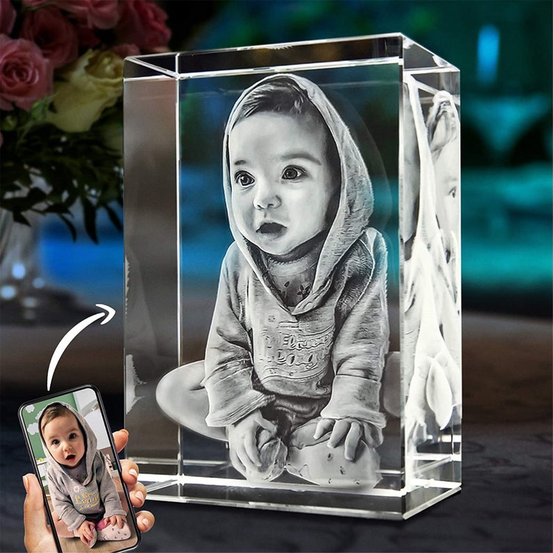 Personalized Laser Engraved 3d Photo Crystal Weddings Crystal Picture Frames